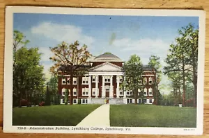 Edificio de Administración Lynchburg College Virginia VA 1948 Postal Curteich - Imagen 1 de 1