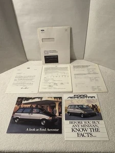 Original 1986 FORD AEROSTAR NEW CAR SALES BROCHURE SET Ad Catalog Letter Survey - Picture 1 of 22