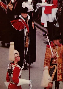 1965 Vintage Print 1954 Winston Churchill Knight Ceremony Order of the Garter UK - Bild 1 von 3