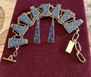 Fabolous Jil Zarah Bracelet & Drop Dangle Pierced Earrings Signed - Picture 1 of 9