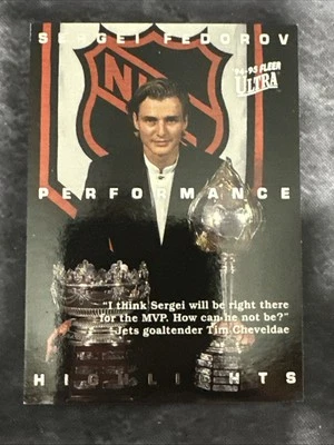 1994-95 Fleer Ultra 11 Sergei Fedorov Performance Highlights Detroit Red Wings - Image 1 of 2