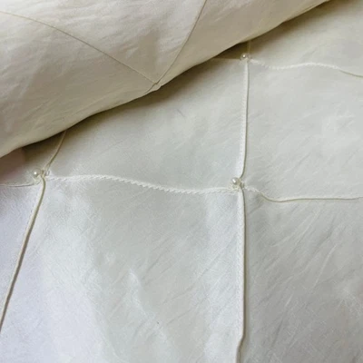 Luxus gesteppt PERLE Taft Kleiderstoff Meterware Kleider Handwerk 60" CREME - Bild 1 von 4