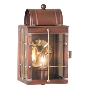 Irvin's Country Tinware Small Wall Lantern in Antique Copper - Picture 1 of 3