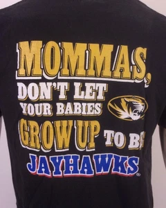 vintage 90s 00s Y2K Missouri Tigers Mizzou NCAA T-Shirt Anti Kanas Jayhawks M - Picture 1 of 5