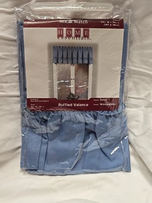 Vtg Home Essentials Kmart Ruffled Valance Wedgewood  58 X 14L - Image 1 of 4