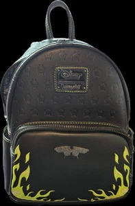 Loungefly Disney Maleficent Mini Backpack Black Green flames Minimalist - Picture 1 of 4