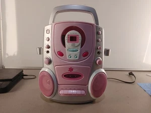 VINTAGE Barbie CD/Tape Player Stereo Pink/Silver GOOD CONDITION w/ Power Cable - Picture 1 of 3