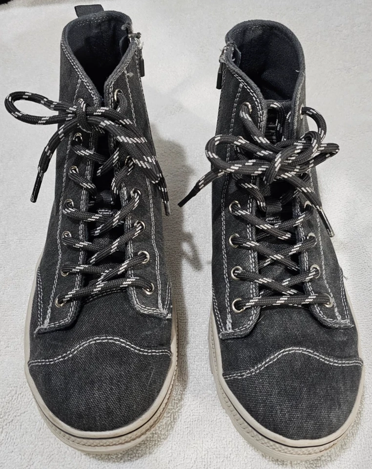 Zapatos informales Skechers para mujer talla 8 de mezclilla carbón de caña alta con cremallera de encaje Foto 1 de 4