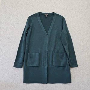Eileen Fisher Cardigan Sweater Jacket Merino Wool Grove Green Women's Sz XS  - Picture 1 of 12
