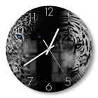 DEQORI Glasuhr 'Leopard und Tiger' Wanduhr Glas Uhr Design leise, versch. Ausf.