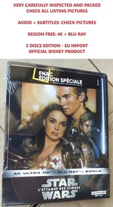 Star Wars Attack of the Clones 4K UHD + 2 Blu-ray Steelbook Limited NEW (READ) - Picture 1 of 10