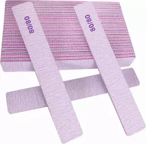 80/80 Grit Nail Files (25 Pcs), Coarse Emery Boards for Acrylic Nails and Gel Na - Picture 1 of 12