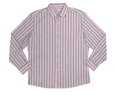 Camisa Bar III Rayas Calce Ajustado Manga Larga Algodón Orgánico Abotonada XL NUEVA CON ETIQUETAS Rosa Foto 1 de 2