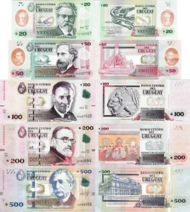 Uruguay Set 5 Piezas 20+50+100+200+500 Pesos Uruguayos - Elige NUEVO,NUEVO,95-97 SIN CIRCULAR - Imagen 1 de 1