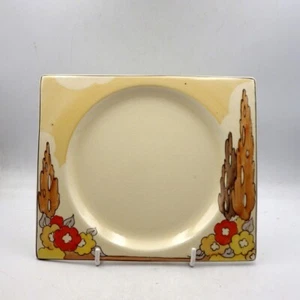 CLARICE CLIFF 1930s Art Deco Capri Pattern SMALL BIARRITZ PLATE - Picture 1 of 8