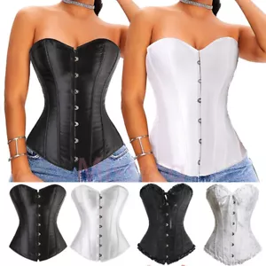 Ladies Lace Up Overbust Corset Waist Training Corsets Bustier Top Sexy Lingerie - Picture 1 of 26