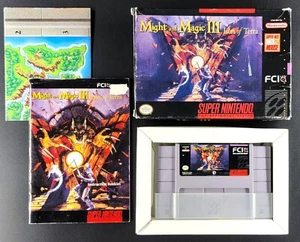 Might & Magic III 3: Isles of Terra (SNES, 1994) CIB w/ Map - Picture 1 of 15