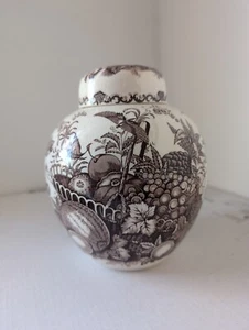 Vintage Mason's 'Fruit Basket' Ginger Jar (Brown) - Picture 1 of 14