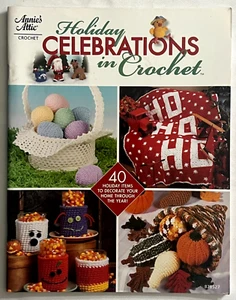 Holiday Celebrations Crochet Patterns Book Xmas Afghans Cornucopia Veggies RARE - Picture 1 of 21