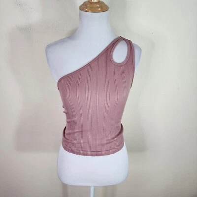 Camiseta sin mangas DYNAMIC sin costuras para mujer malva de un hombro talla única Foto 1 de 4