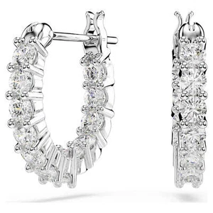 Swarovski Vittore Hoop Earrings, Round Cut, White, Rhodium Plated 5562126 - Picture 1 of 5