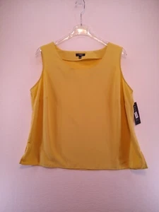 Elementz Tank Top Womens Sz 3X Yellow Round Neck Sleeveless Silky - New w Tags - Picture 1 of 8
