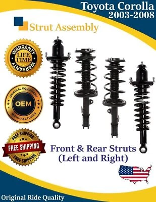 Nuevos puntales delanteros y traseros OE para Toyota Corolla 2003-2008 1,8 L garantía de por vida Foto 1 de 4