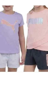 New Puma Girls 4 Piece Logo Set XXS3/4,XS 5/6(Peach/Black) (Lilac/LT Gray)PickSZ - Picture 1 of 7