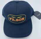 Filson Dark Navy Logo Harvester Hat SnapBack Cap NWT
