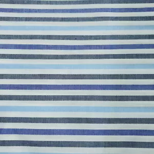 Blue & White 1/4 inch Stripe Cotton Fabric by the Yard | 50" Shirting Material - Picture 1 of 7