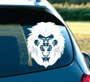 Tribal angry Lion Head Nice Silhouette laptop car truck 6" White - Bild 1 von 1