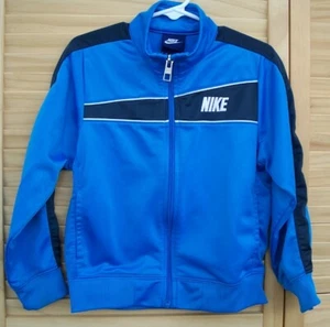 NIKE bright blue & navy blue zip front track jacket~boy's size 4~XS~coat~ - Picture 1 of 2