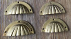 Set of 4 Vintage / Antique Brass Shell Cup Drawer Pulls 3-1/2” X 1-3/4”