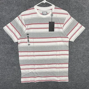 CSG Tshirt Men’s Small (S) - White Short Sleeve Crew Neck Striped Tee - Picture 1 of 4