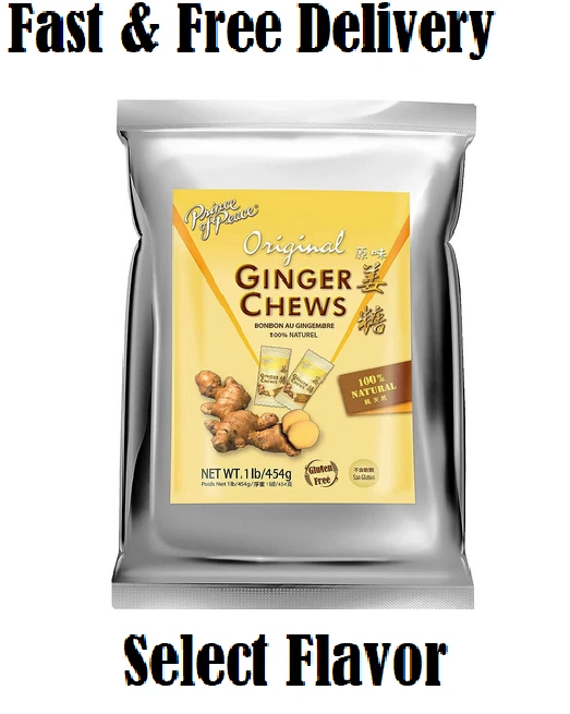 Prince of Peace Original Ginger Chews, 1 lb. – Candied Ginger Select Flavor