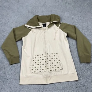 Burton Jacket Women Large Green Indie Trip Long Sleeve Full Zip Hoodie - Picture 1 of 13