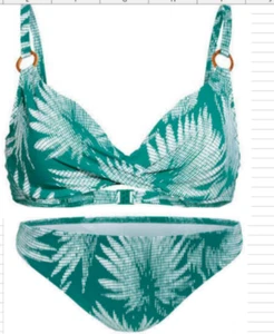 CHANTELLE BAMBOO Bügel Bikini BH Gr.90F +44, UK40E + XL Balconett Grün Weiß - Bild 1 von 10