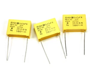 10pcs Seacor Metallized Polyester Film Box Safety Capacitor 0.47uF 250VAC 10% X2 - Picture 1 of 1
