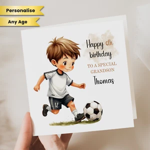 Tarjeta de cumpleaños de fútbol americano para nieto hijo hermano primo amigo familia sobrino - Imagen 1 de 2