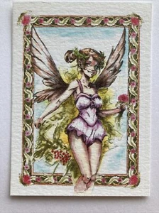 ACEO Print Fairy Forest Artist Trading Card Fantasy Watercolor Painting ATC - Picture 1 of 3
