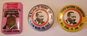 3 Vintage seltene Pin-Back Buttons zu Ehren von Dr. Martin Luther King, Jr. - Bild 1 von 4