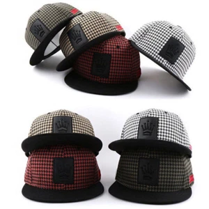 52~54Cm Kids Boys Baby Girls Hound Tooth Check Crown Baseball Cap Snapback Hats - Picture 1 of 9