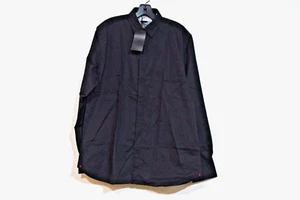 FIVE FOUR CURTIS LONG SLEEVE BUTTON DOWN SHIRT SEAM DETAIL BLACK SIZE LARGE NEW - Picture 1 of 8