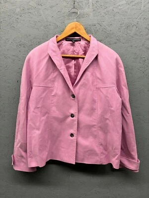 Blazer Linda Allard Ellen Tracy para mujer talla 16 rosa algodón elástico forrado chaqueta Foto 1 de 4