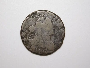 MONEDAS ANTIGUAS DE COBRE DE ESTADOS UNIDOS 1807 BUSTO DRAPEADO CENTAVO GRANDE - Imagen 1 de 10