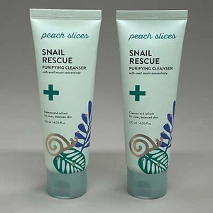 PEACH SLICES (2 PACK) Snail Rescue Purifying Cleanser w/ Snail Mucin 4.05fl oz - Picture 1 of 12