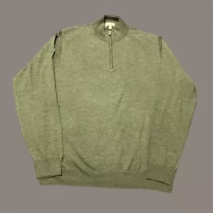 Peter Millar Merino Wool Quarter Zip Mens Extra Large Dark Green Long Sleeve - Picture 1 of 6