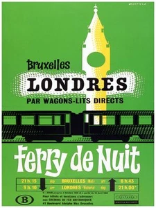 3747.French Overnight ferry de Nuit Poster.Train Wall Art.Home interior design - Picture 1 of 1