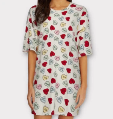 Wildfox Mujer’s Pijama Camisa Vestido Pequeño Caramelo Corazones Dormir Acogedor San Valentín Nuevo con Etiquetas Foto 1 de 4