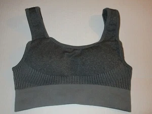 Women's Size Medium Yoga Workout Seamless (Padded - Removable) Sports Bra Gray - Picture 1 of 4